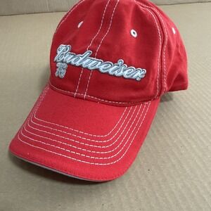 BUDWEISER Hat Red White Adjustable Hat Cap